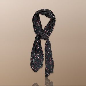 Banana Republic scarf floral , black with red flowers